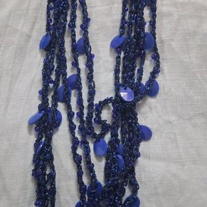 Blue Neklace With Multiple Layers