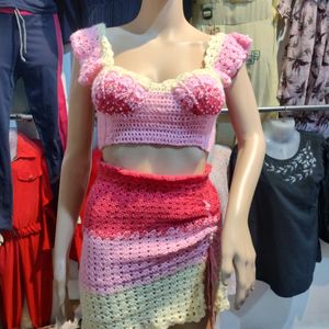 Beautiful Crochet Dress With Matching Bag