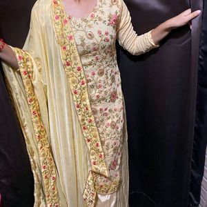 Yellow Embroidery Kurta Plazo Set