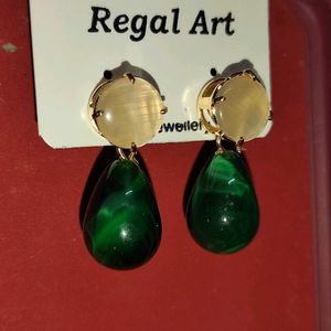 Green Drop Earrings 💚