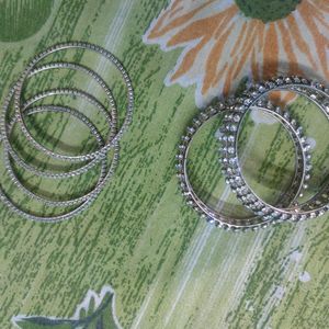 Silver Stone Bangles Set