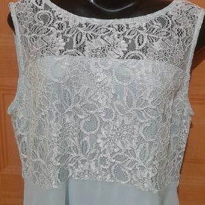 Light Sky Blue Lace and Chiffon Party  Dress.