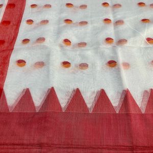 Brand New Red And White Combo Saree- Last Pcs Left