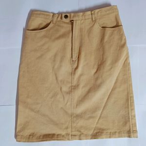 High-waisted Light Brown Skirt