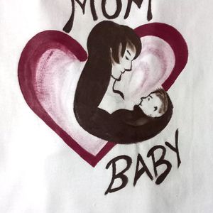 Mom-Baby Painted T-Shirt