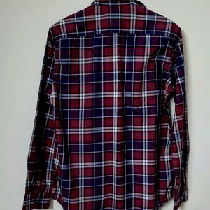 Indian Terrain Flannel Shirt Men's Blue Red White