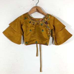 Mustard Yellow Embroided Lehanga Set(Girl’s)