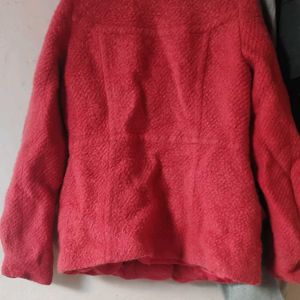 Very Stylish Fur Red Coat For Winter