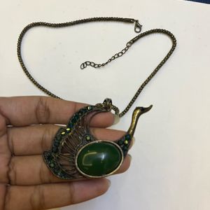 Green Stone peacock Pendant