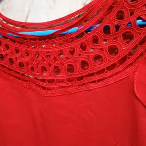 Red Georgette Top