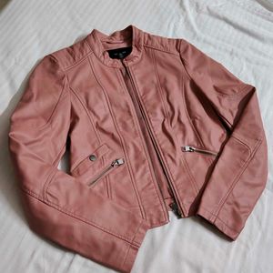 Vero Moda Women Pink Faux Leather Jacket