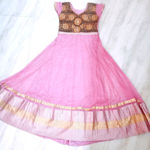 It Is Soft Net Long Dress With Beautiful Embroidery Work,Only One Time Used.