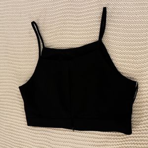 Black Cutout Crop Tank