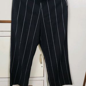 Classy In Stripes Black Trousers