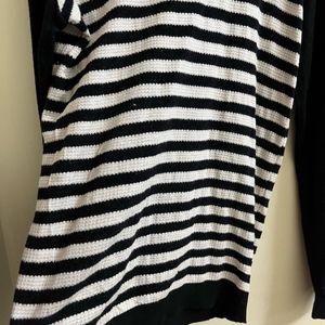 Black And White Strip Long Sweater