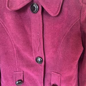 Burgundy Trench Coat By Dressberry