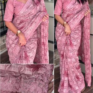 Lotus Design Georgette Saree