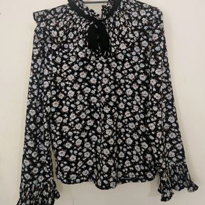 Black &white Floral Shirt