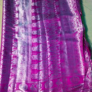 Silver Design Banarasi Soft Silk Saree