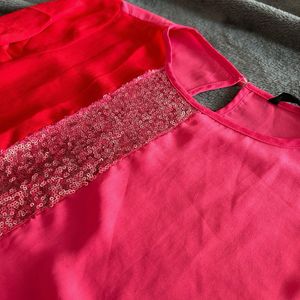 Sparkly Pink Sequin Stripe Tee