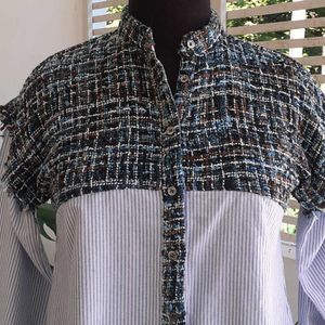 ZARA tweed combine shirt