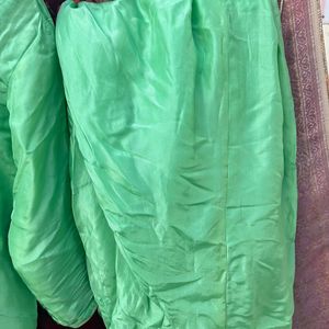 Plain Green Suit With Banarsi Dupatta