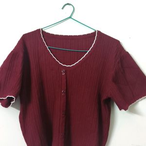 Maroon Crop Top