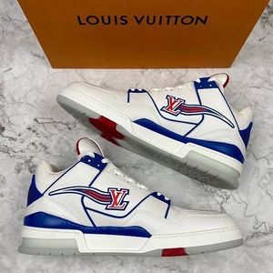 Men Louis Vuitton LV Trainer White Sneakers