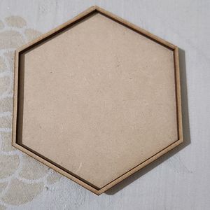 Set Of 8 Hexagon With Ring MDF Board