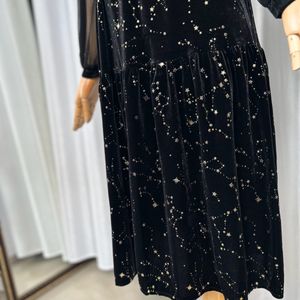 Korean Starry Velvet Dress