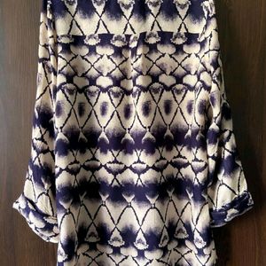 💜 Purple Roll-up Sleeves Tunic Top