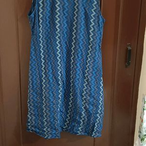 Navy Blue Zigzag Pattern Kurti