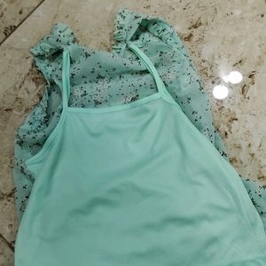 Cyan Floral Top