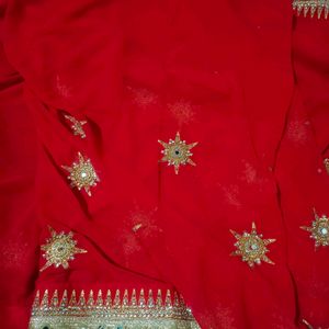 Geougus Bridal Red Saree