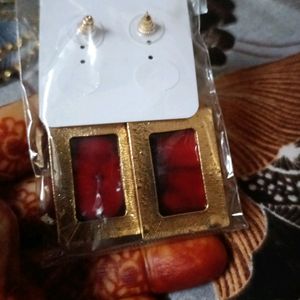 Red Black Earrings