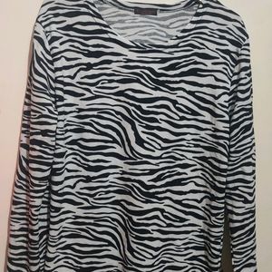 Black & White Zebra Print Top For Girl Or Women