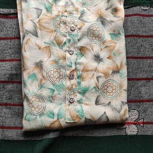 Green Kurtha Floral Printed