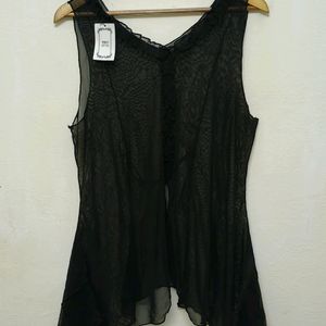 Trendy New Black Sheer Top For Women