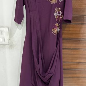 Women Maxi Dress With Attached Cape Selling For Cash Only