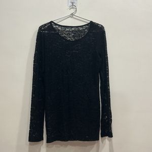 Net Round Neck Top