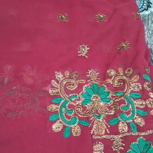 Heavy  Work  Saree  With  Out Blouse  Pc