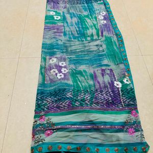 beautiful partyware saree with blouse