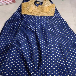 Navy Blue Lehenga With Cancan