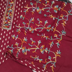 Cotton Suit With Full Embroidered Dupatta