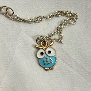 Owl Charm Pendant And Heart AD Ring