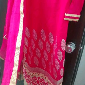 Long Party Wear Straight Suit With Leggings Dupta