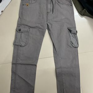 Grey Six Pocket Cargo Pant