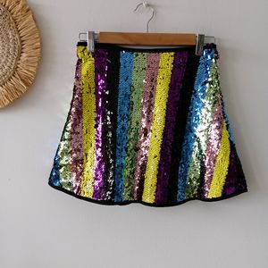 Shein Rainbow Sequin Skirt