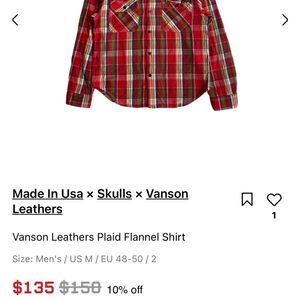 Vanson Leathers Plaid Flannel Shirt