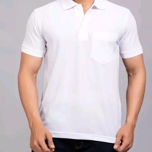 WHITE POLO TSHIRT -XL SIZE